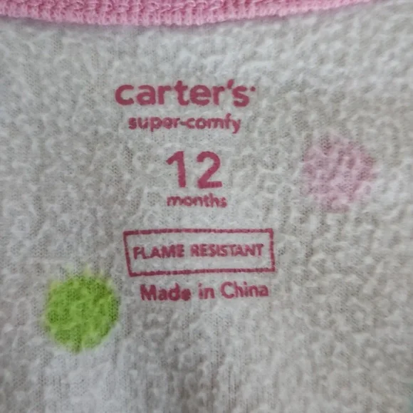 Cater's, Super Comfy, 12 Month, Flame Resistant Sleeper, Light Pink w head band - Picture 11 of 11